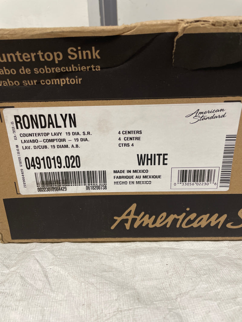 American Standard Rondalyn Self-Rimming Bathroom Sink in White-0491.019.020