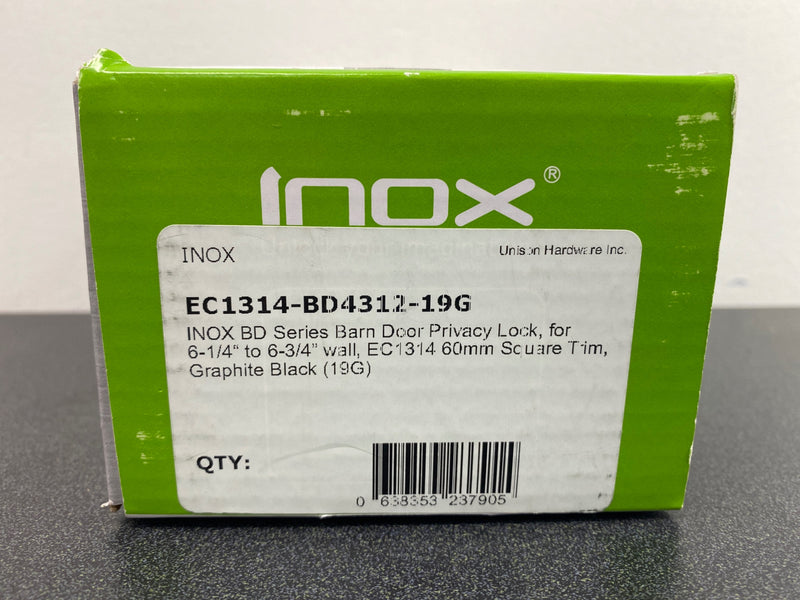 Inox ec1314-bd4312 privacy lock for sliding barn door - black