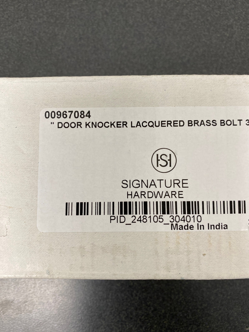 Signature Hardware 400983 8-1/4" x 2-5/8" Doctor's Door Knocker - Polished Brass