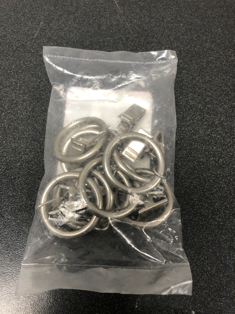 Rod desyne 1928-014 Antique Brass Curtain Rings with Clips (Set of 10)