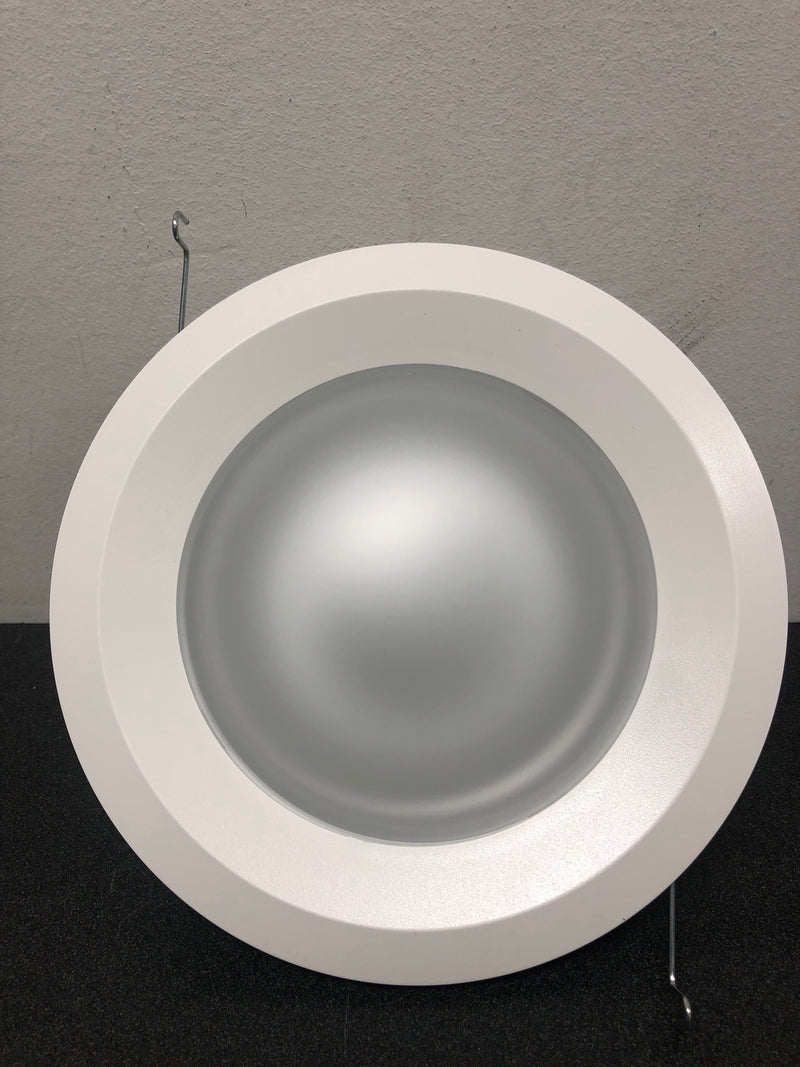 Halo 6150WH E26 Series 6 in. White Recessed Ceiling Light Fixture Trim with Frosted Glass Lens, Wet Rated Shower Light