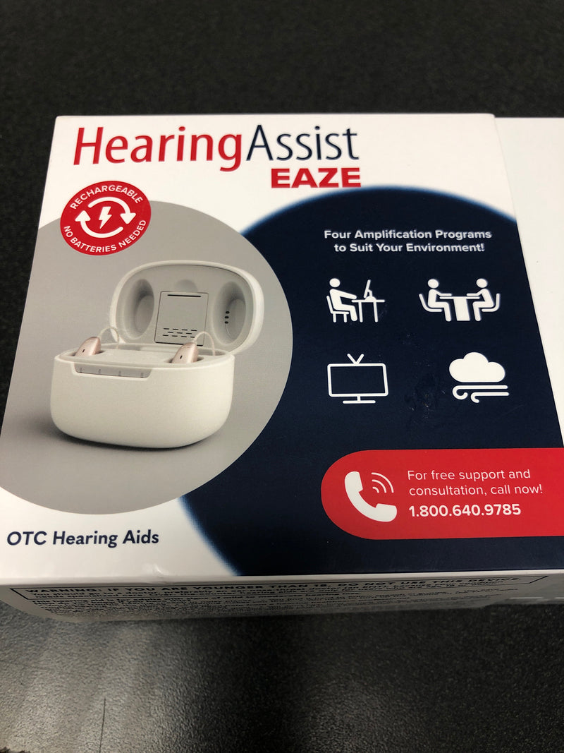 Hearingassist eaze otc rechargeable hearing aid kit - 2pc