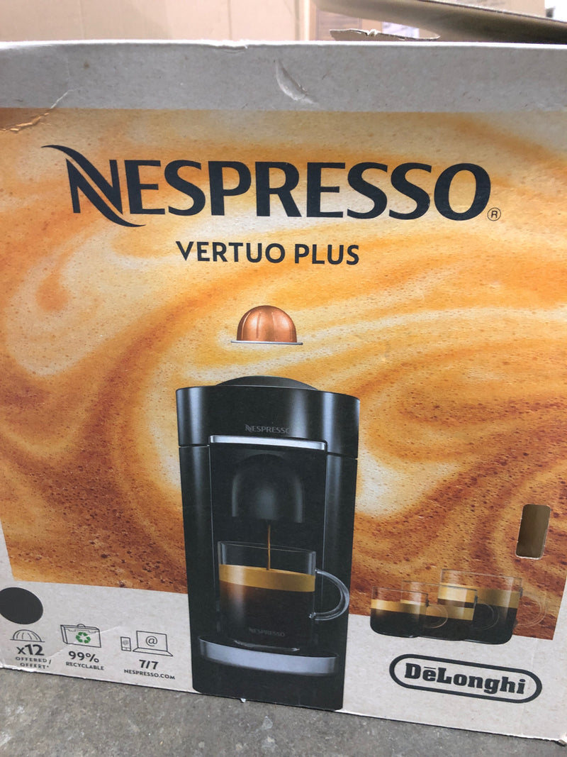 Nespresso by de'longhi vertuo plus deluxe coffee & espresso single-serve machine in titanium