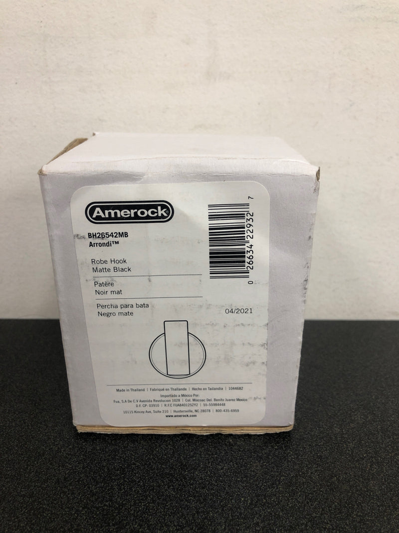Amerock BH26542MB Arrondi Single Robe Hook - Matte Black