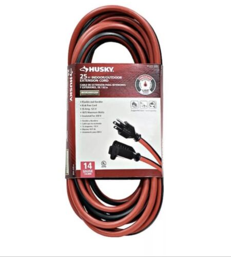 Husky 25 ft Indoor/Outdoor Extension Cord, 14 Gauge,Free Shipping!