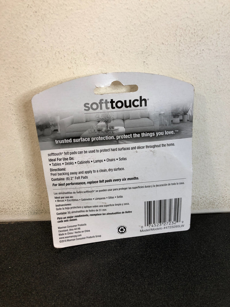 SoftTouch 6-Pack 2-in Brown Round Felt Pad