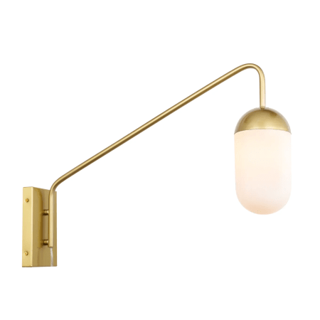 Elegant Lighting LD6179BR Kace Single Light 18" Tall Wall Sconce with Frosted Glass - Brass