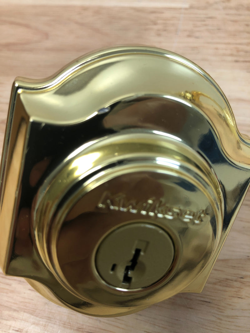 Kwikset 553MNHLIP-3S Montara Two-Point Locking Single Cylinder Handleset with SmartKey - Polished Brass