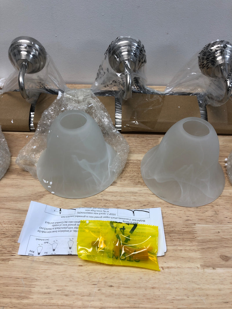 Maxim 8016MRSN Essentials 48" Wide Bath Light - Satin Nickel / Marble Glass
