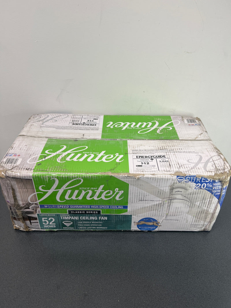 Hunter 50362 Timpani 52" 4 Blade Indoor LED Ceiling Fan - Fresh White