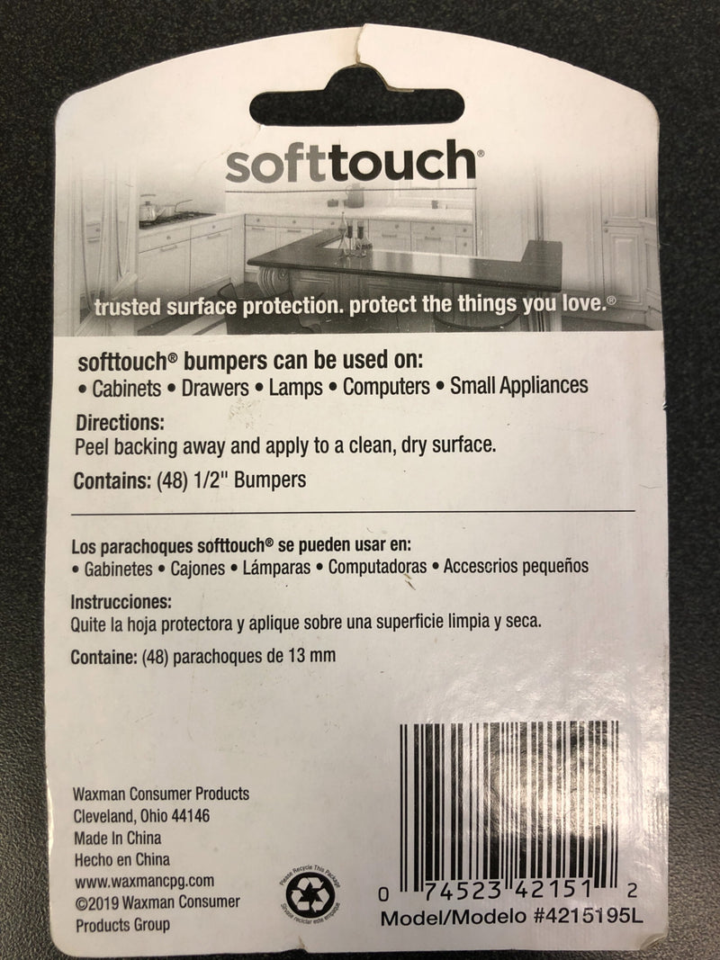 SoftTouch Heavy Duty 48-Pack Round Cabinet Bumpers
