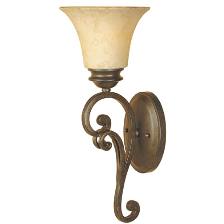 Designers Fountain 81801-FSN Single Light Up Lighting Wall Sconce from the Mendocino Collection - Forged Sienna