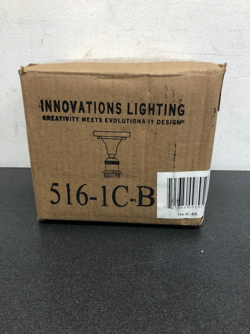 Innovations Lighting 516-1C-BB Bare Bulb 5" Wide Semi-Flush Ceiling Fixture - Brushed Brass