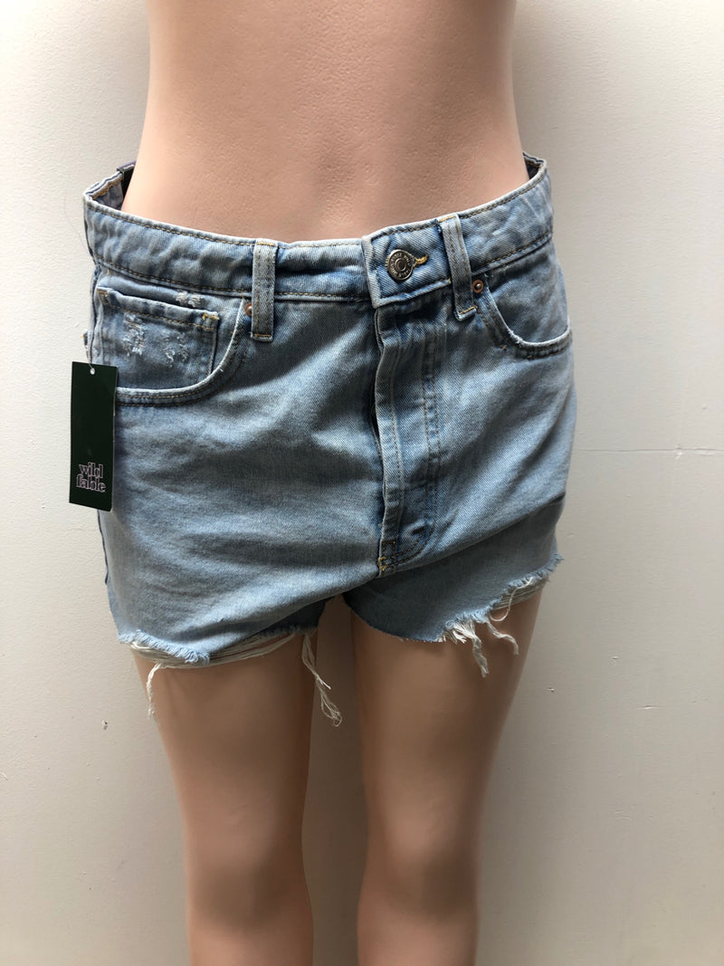 Women's super-high rise cut-off jean shorts - wild fable™ light wash 8