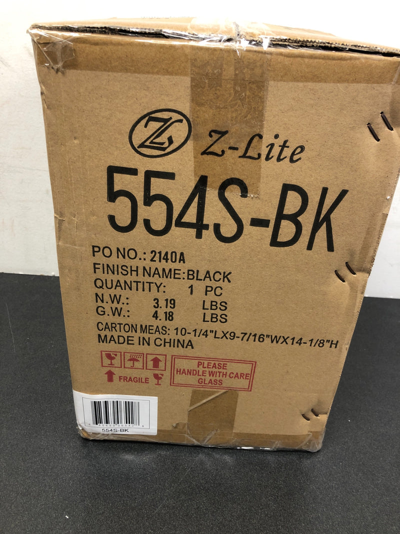 Z-Lite 554S-BK Aspen 10" Tall 1 Light Dual Frame Wall Sconce with Seedy Glass - Black