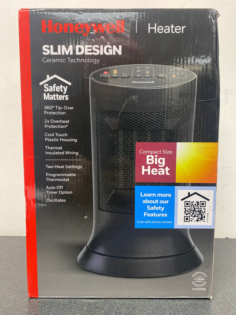 Honeywell digital ceramic compact tower heater black