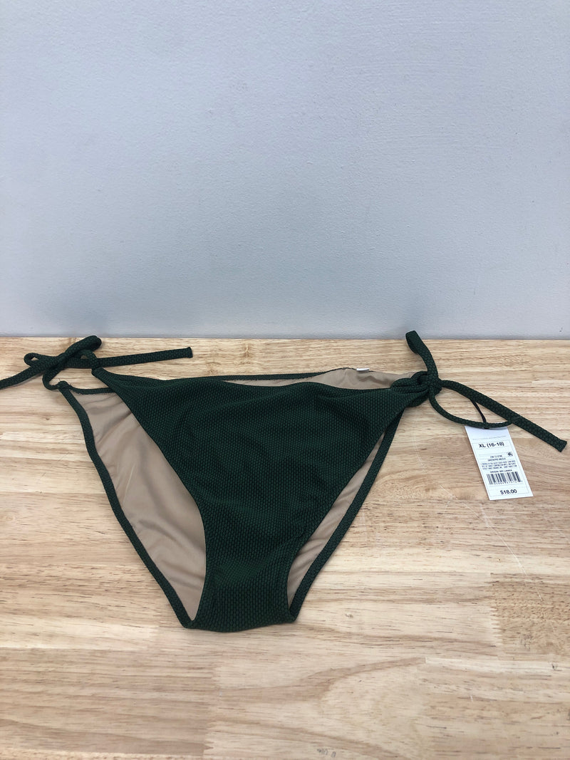 Women's side-tie pique textured cheeky bikini bottom - shade & shore™ dark green xl