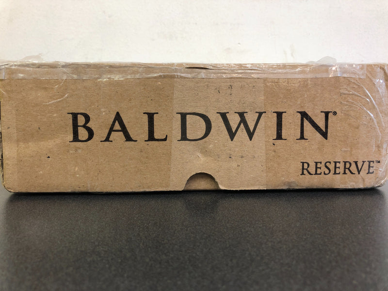 Baldwin Reserve Square Satin Nickel Bed/Bath Door Handle with Contemporary Square Rose