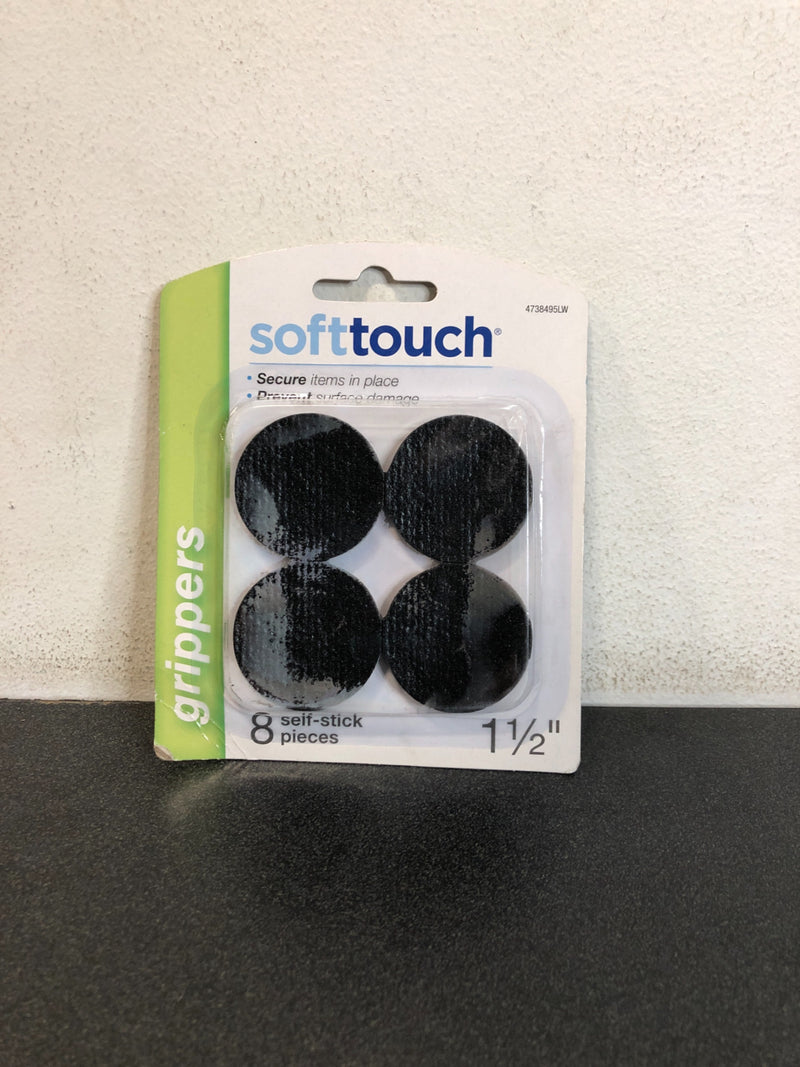 SoftTouch Gripper Anti-Skid 8-Pack 1-1/2-in Black Plastic Pads