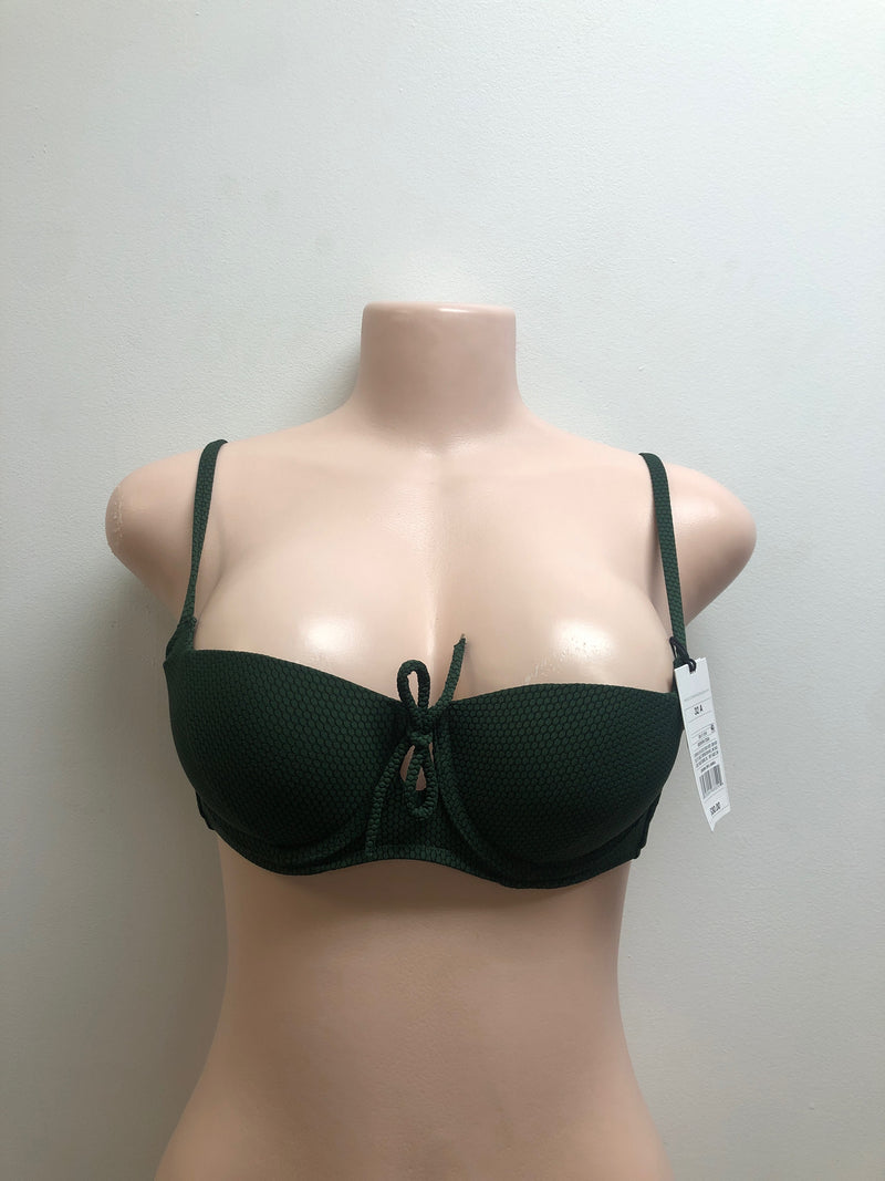 Women's Longline Keyhole Underwire Bikini Top - Shade & Shore™ Dark Green  32A