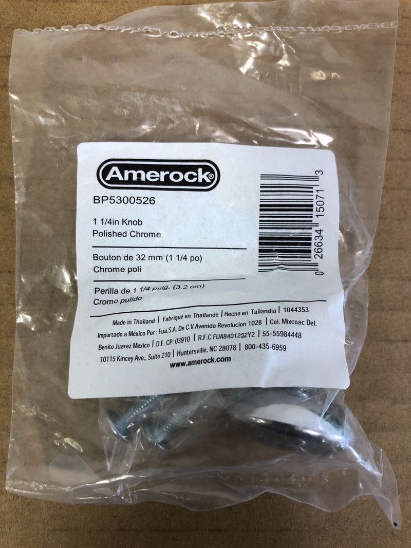 Amerock Edona 1-1/4 Inch Mushroom Cabinet Knob - Polished Chrome