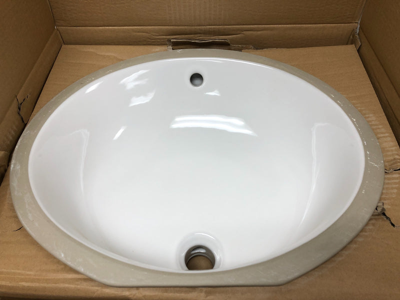 Miseno MNO1714OUBWH 19-1/2" Oval Undermount Bathroom Sink with Front Overflow - Bright White