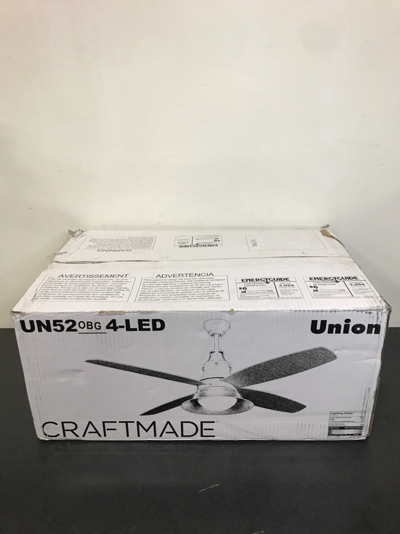 Craftmade Union 52" 4 Blade Indoor / Outdoor Ceiling Fan - Blades, Remote and LED Light Kit Included - Oiled Bronze