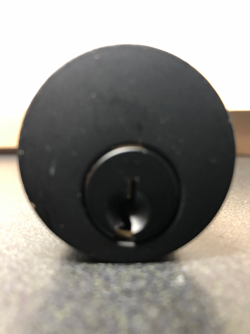 Emtek 4820ROUUS19 Baden Sectional Single Cylinder Keyed Entry Handleset with Round Interior Knob - Flat Black