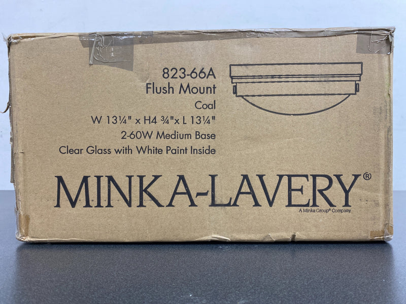 Minka Lavery 823-66A 2 Light 13.25" Wide Flush Mount Ceiling Fixture - Coal