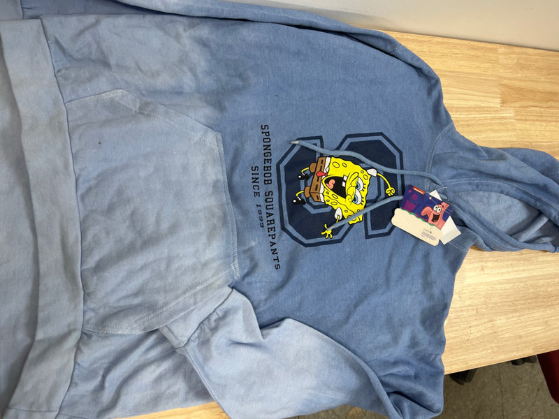 Men's nickelodeon spongebob squarepants hooded graphic sweatshirt - (blue, xlarge)