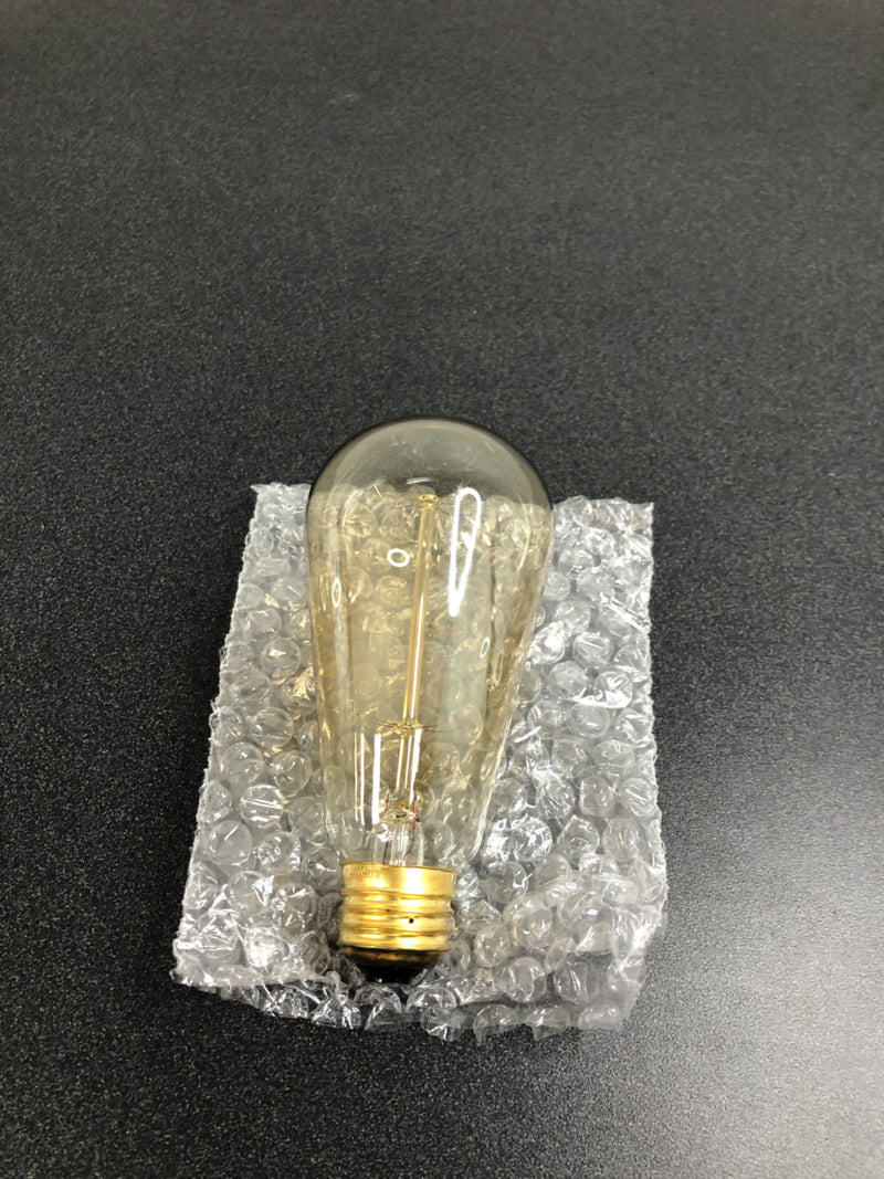 Progress lighting P7825-01 40-Watt ST64 Edison E26 Medium Base Vintage Amber Incandescent Light Bulb Warm White