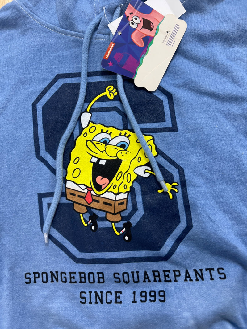 Men's nickelodeon spongebob squarepants hooded graphic sweatshirt - (blue, xlarge)