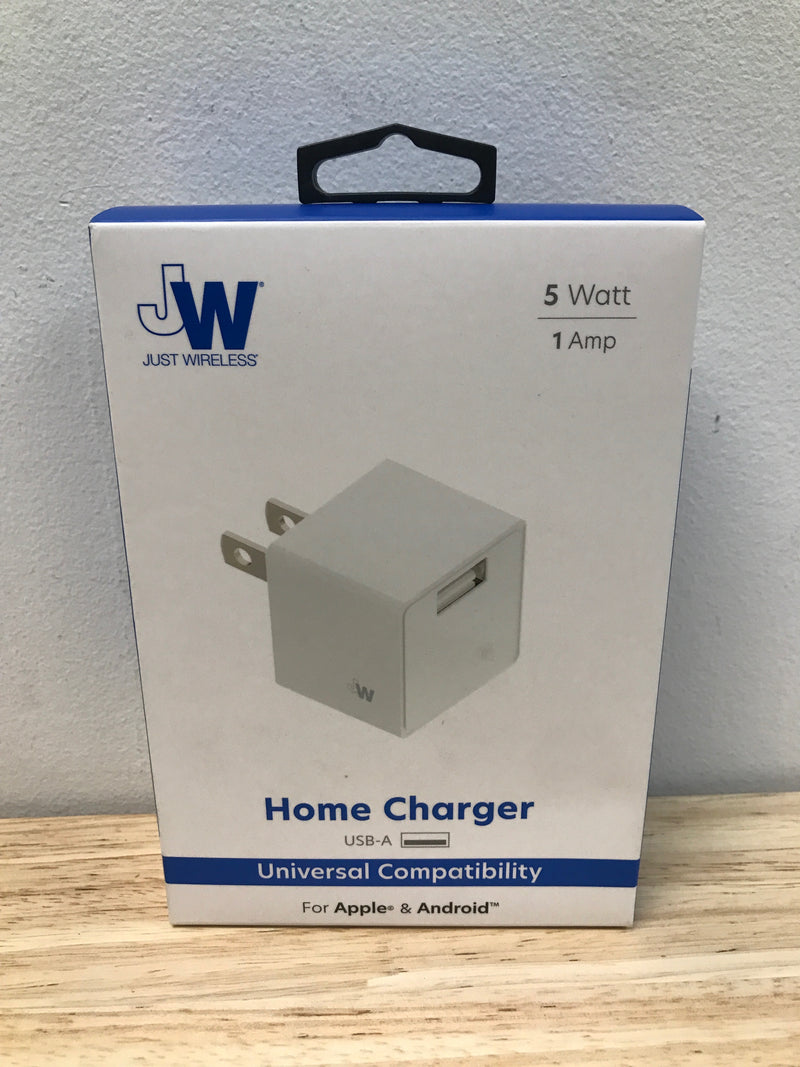Just wireless 1.0a/5w 1-port usb-a home charger - white