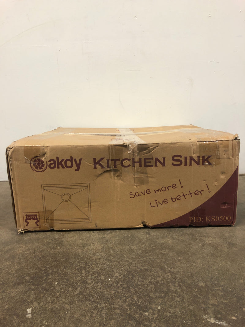 AKDY Handmade Workstation Stainless Steel 25 in. x 22 in. Single Bowl Ledge Undermount Kitchen Sink in Matte Black-KS0500