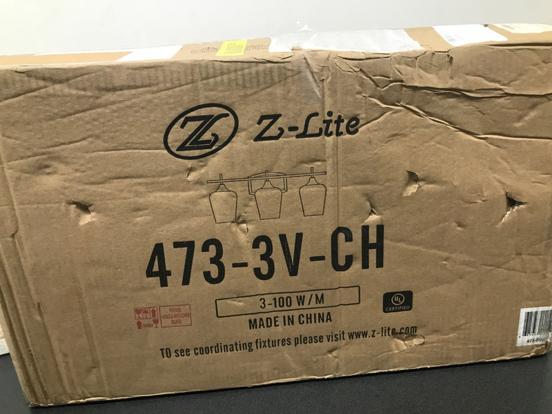 Z-Lite 473-3V-CH Joliet 3 Light 22" Wide Bathroom Vanity Light - Chrome