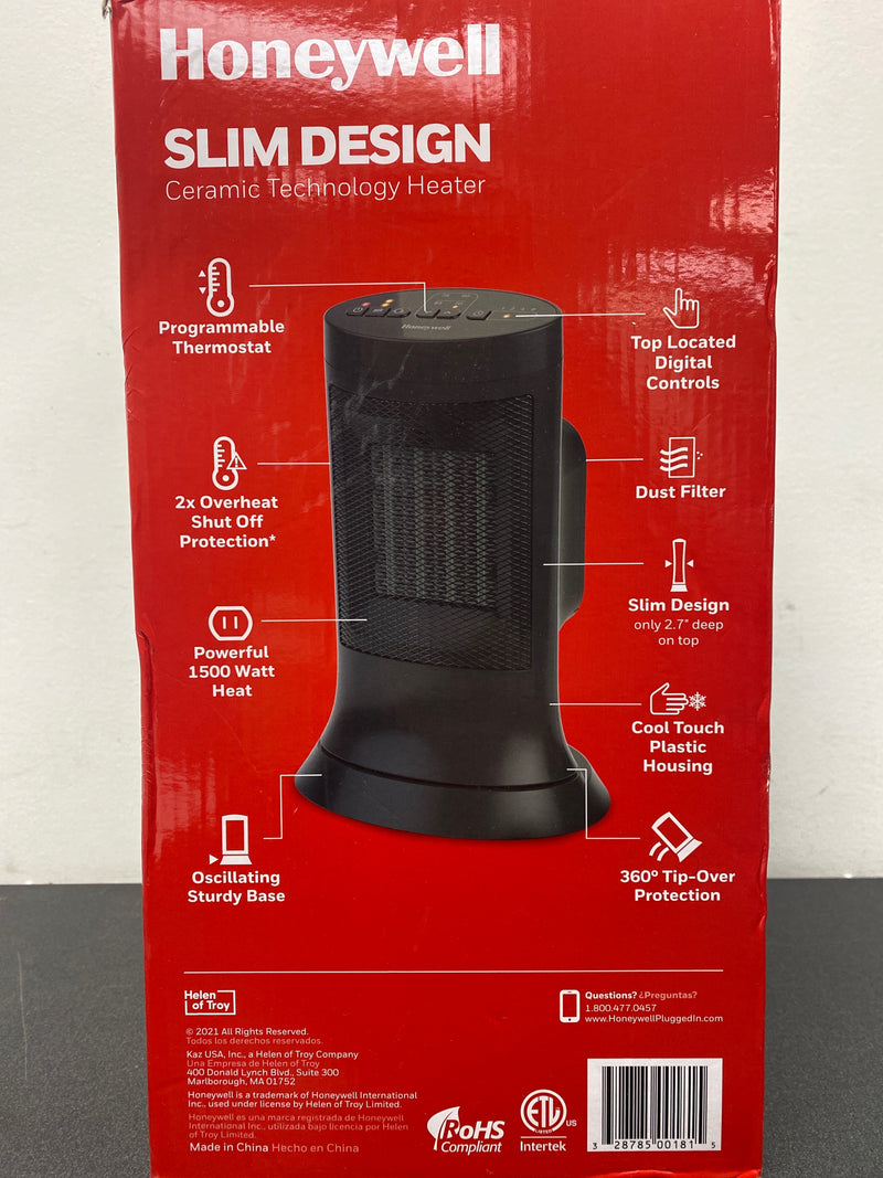 Honeywell digital ceramic compact tower heater black