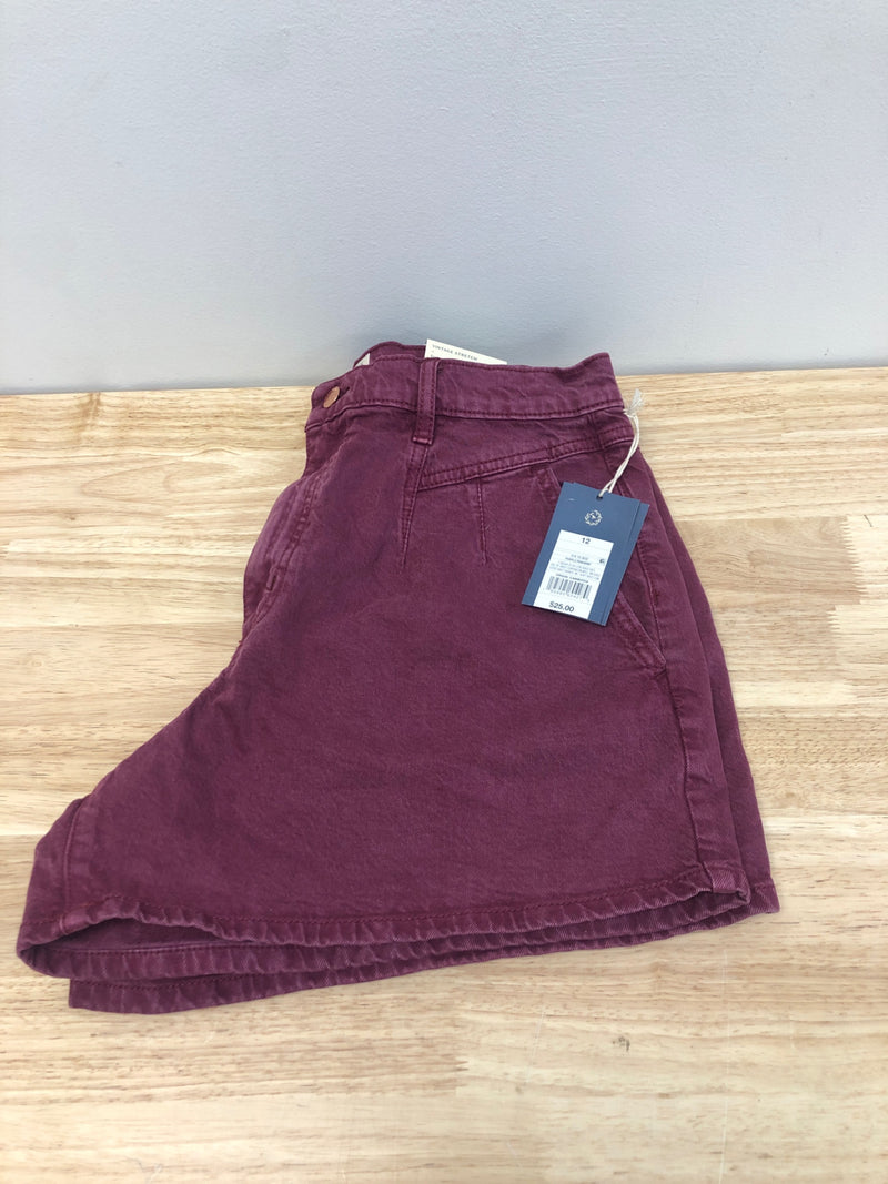 Universal thread women's high-rise a-line midi jean shorts - (as1, numeric, numeric_12, regular, regular, berry purple, 12)