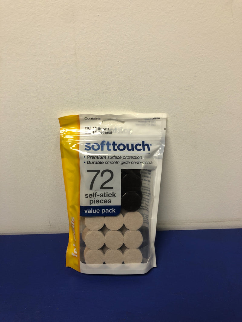 SoftTouch 72-Pack 1-in Oatmeal And Brown Round Felt Pad