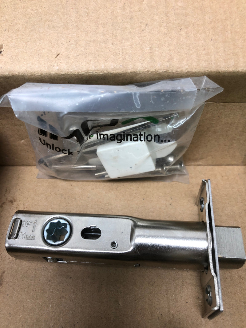 INOX SE105L471-32D Frankfurt Passage Door Lever Set with 2-3/4 Inch Backset, SE Series Square Rose, and TL4 28 Degree Latch - Satin Stainless Steel