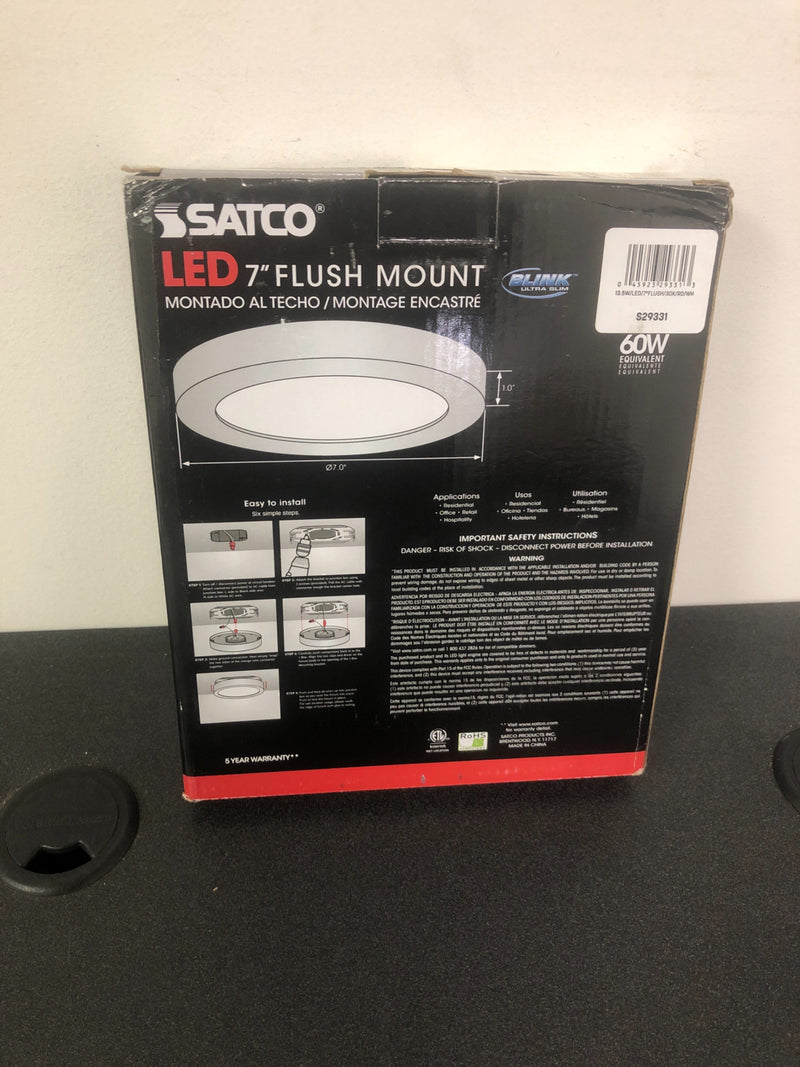 Filament Design 7 in. 13.5-Watt White Integrated LED Flush Mount-HD-S29331