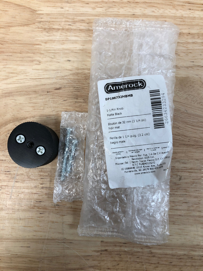 Amerock | Cabinet Knob | Matte Black | 1-1/4 inch (32 mm) Diameter | Transcendent | 1 Pack | Drawer Knob | Cabinet Hardware