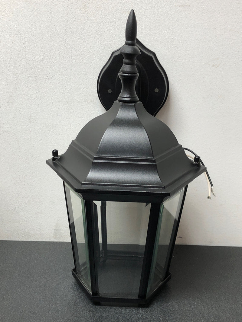 Kichler 9650BK Madison Single Light 15" Tall Outdoor Wall Sconce with Clear Beveled Glass Panels - Black