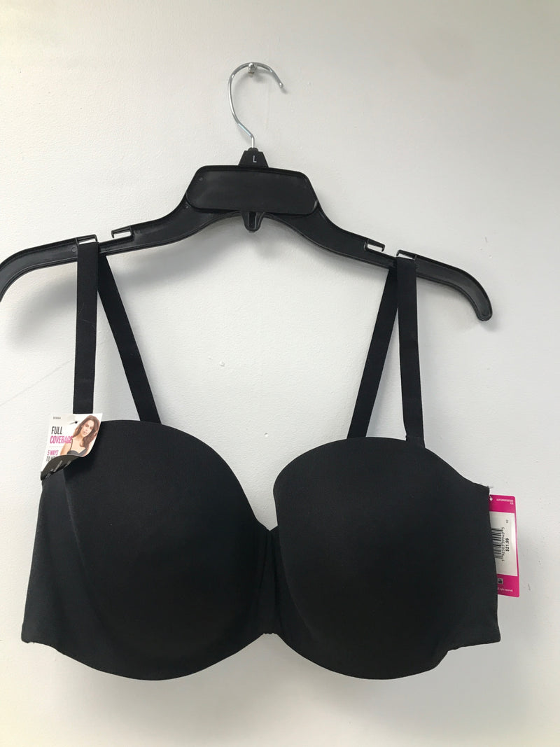 MAIDENFORM Women's Bra Size 38D Black With Lace Full Coverage