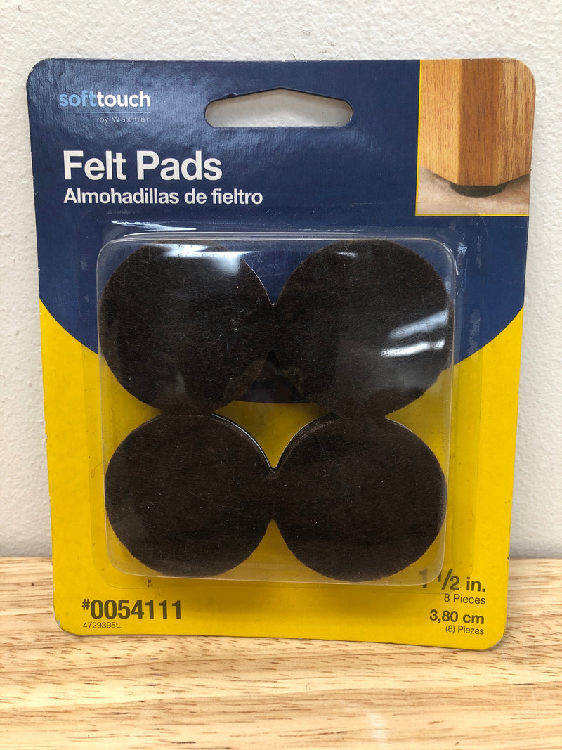 Softtouch By Waxman 1-1/2” Felt Pads 8 Pieces