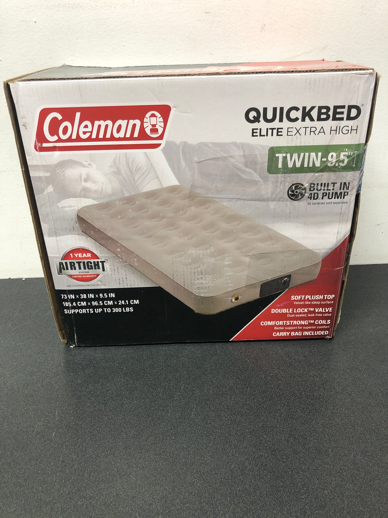 Coleman quick bed elite 9.5 in extra-high airbed with 4d built-in pump, twin