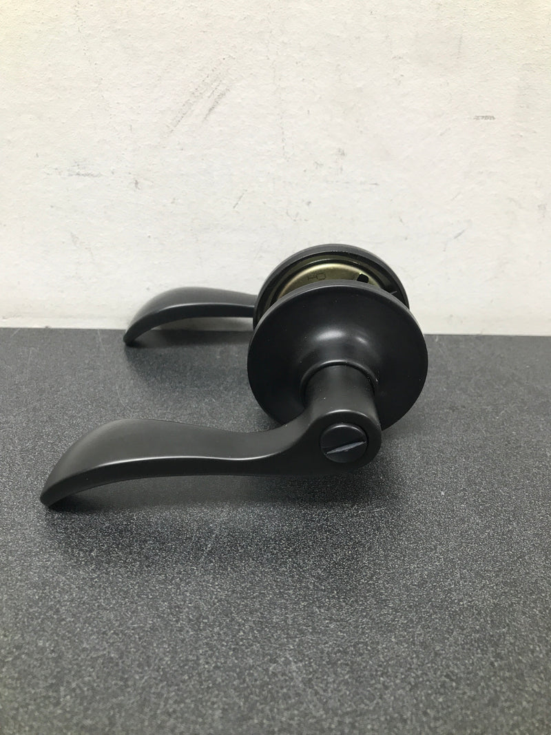 Pamex FLYE901 Solid Brass Privacy Door Lever Set from the Naples Collection - Matte Black