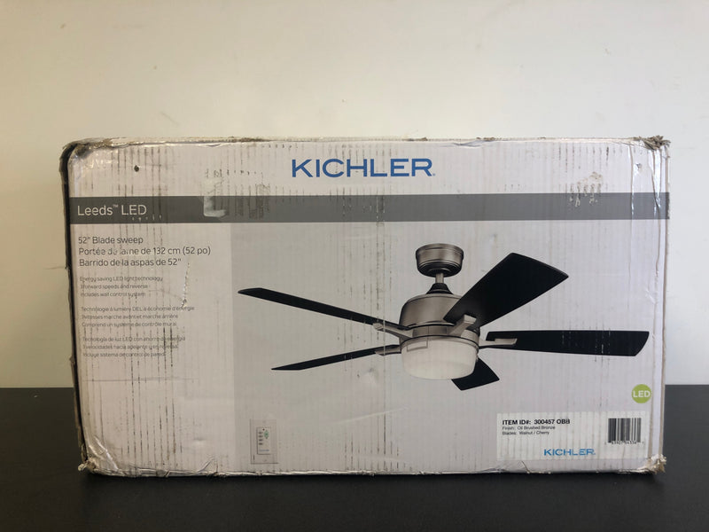 Kichler Leeds 52" Ceiling Fan with Blades, LED Light and Wall Control