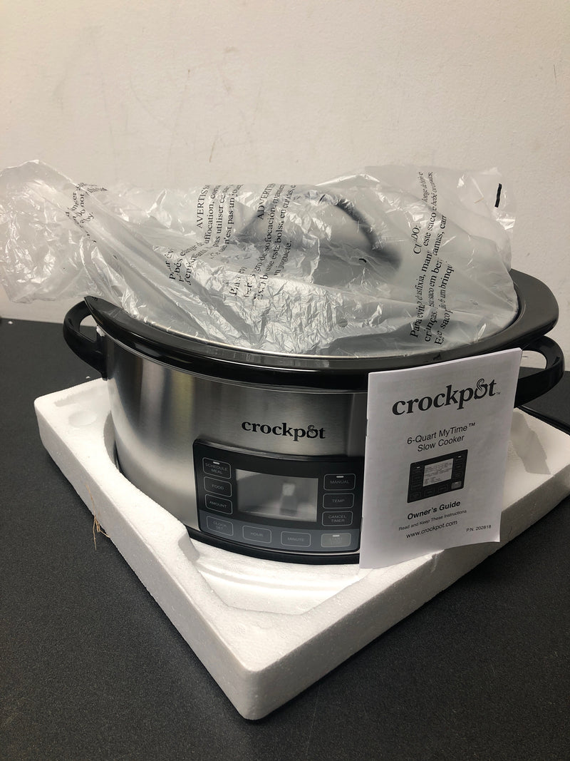 Crockpot™ 6-quart slow cooker with mytime™ technology, programmable slow cooker, stainless steel