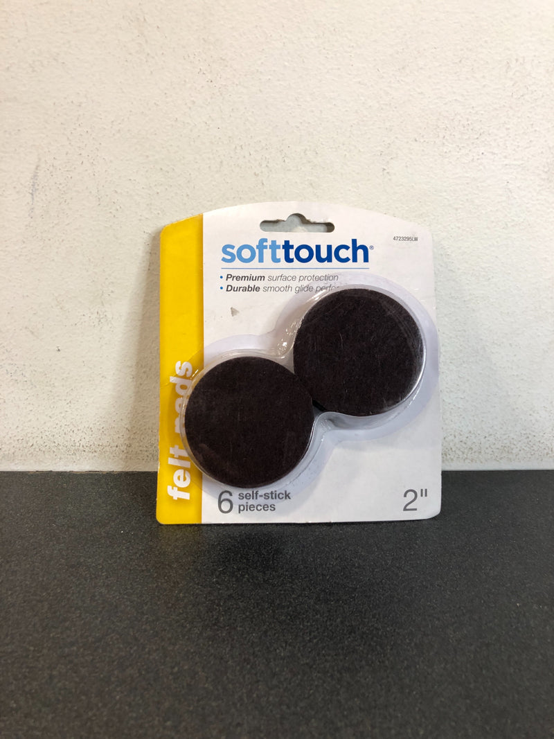 SoftTouch 6-Pack 2-in Brown Round Felt Pad
