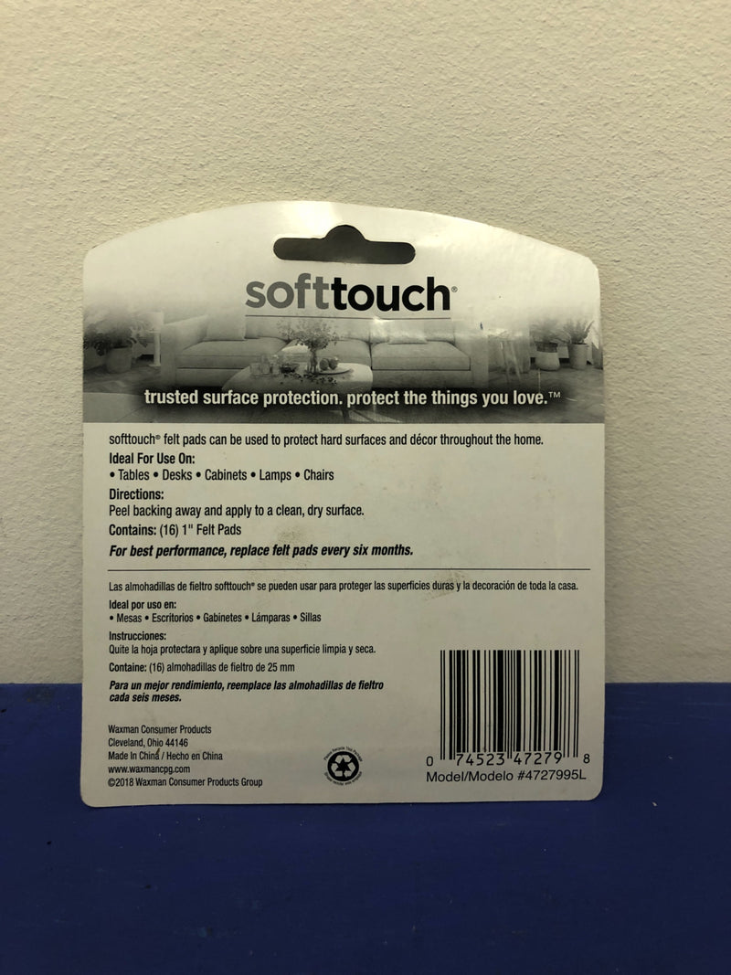 SoftTouch 16-Pack 1-in Square Felt Pad